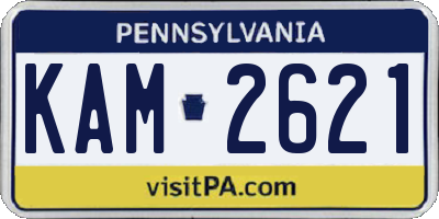 PA license plate KAM2621