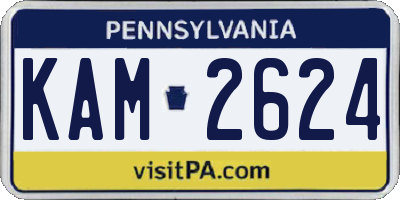 PA license plate KAM2624