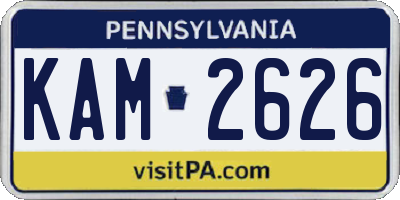 PA license plate KAM2626