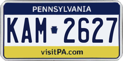 PA license plate KAM2627