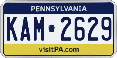 PA license plate KAM2629