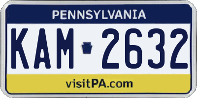 PA license plate KAM2632