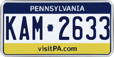 PA license plate KAM2633