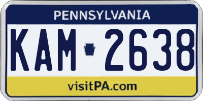 PA license plate KAM2638