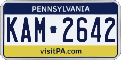 PA license plate KAM2642
