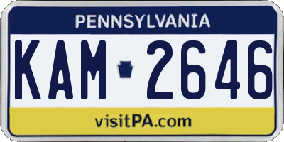 PA license plate KAM2646