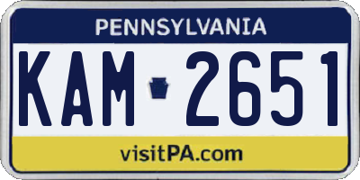 PA license plate KAM2651