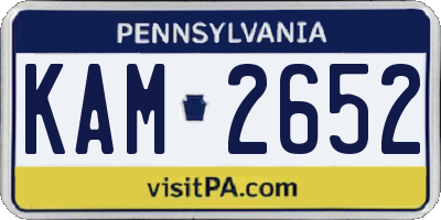 PA license plate KAM2652