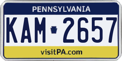 PA license plate KAM2657