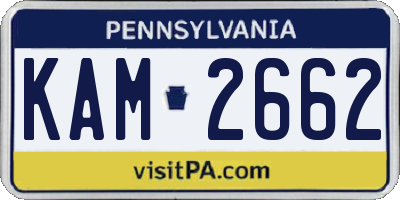 PA license plate KAM2662