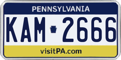 PA license plate KAM2666