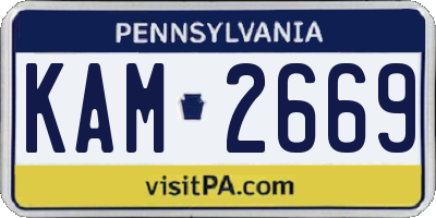 PA license plate KAM2669