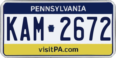PA license plate KAM2672