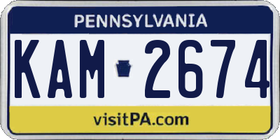 PA license plate KAM2674