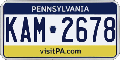PA license plate KAM2678