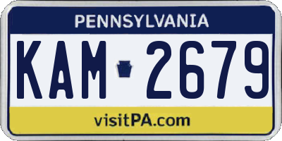 PA license plate KAM2679