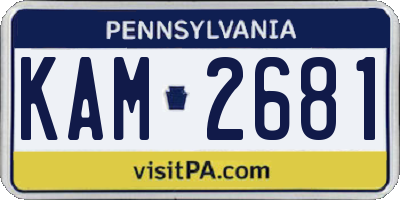 PA license plate KAM2681
