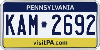 PA license plate KAM2692