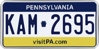 PA license plate KAM2695