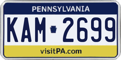 PA license plate KAM2699