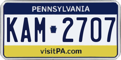 PA license plate KAM2707