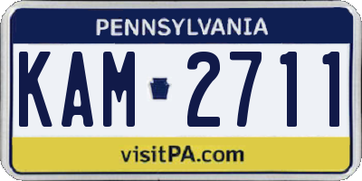 PA license plate KAM2711