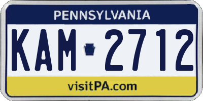 PA license plate KAM2712