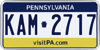 PA license plate KAM2717