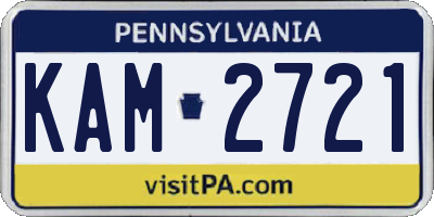 PA license plate KAM2721