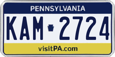 PA license plate KAM2724