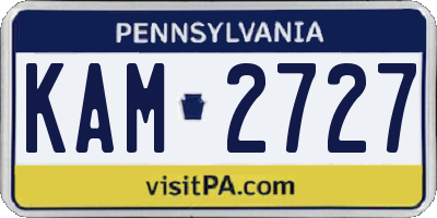 PA license plate KAM2727