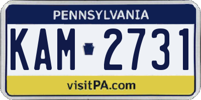 PA license plate KAM2731