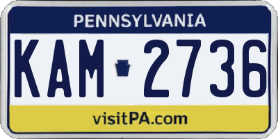 PA license plate KAM2736