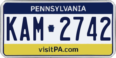 PA license plate KAM2742