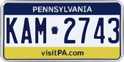PA license plate KAM2743