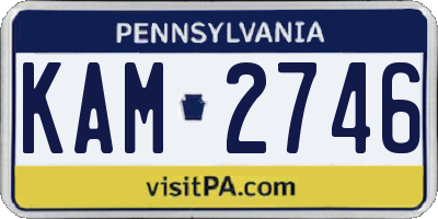 PA license plate KAM2746
