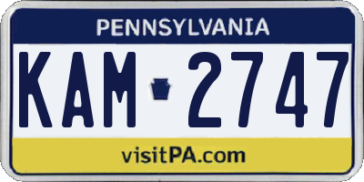 PA license plate KAM2747