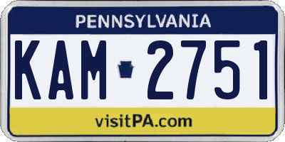 PA license plate KAM2751