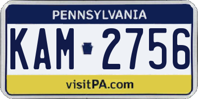 PA license plate KAM2756