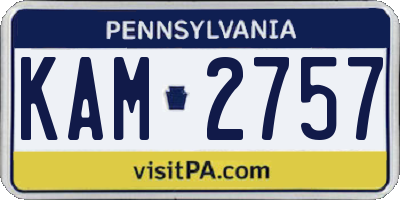 PA license plate KAM2757