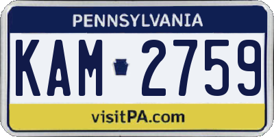 PA license plate KAM2759
