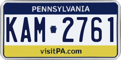PA license plate KAM2761