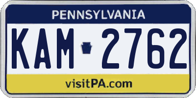 PA license plate KAM2762