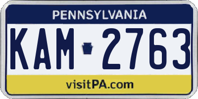 PA license plate KAM2763