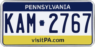 PA license plate KAM2767