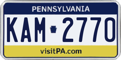 PA license plate KAM2770