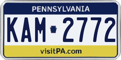 PA license plate KAM2772