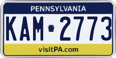 PA license plate KAM2773