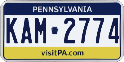 PA license plate KAM2774
