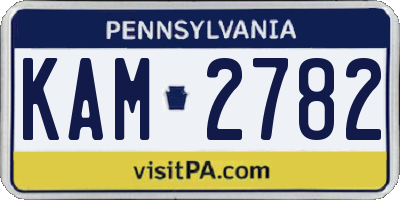 PA license plate KAM2782